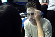 Zombie make-up being applied