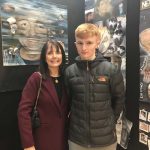 Pupil at exhibition with Mrs Kelly