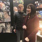 Pupil at exhibition with Mrs Kelly