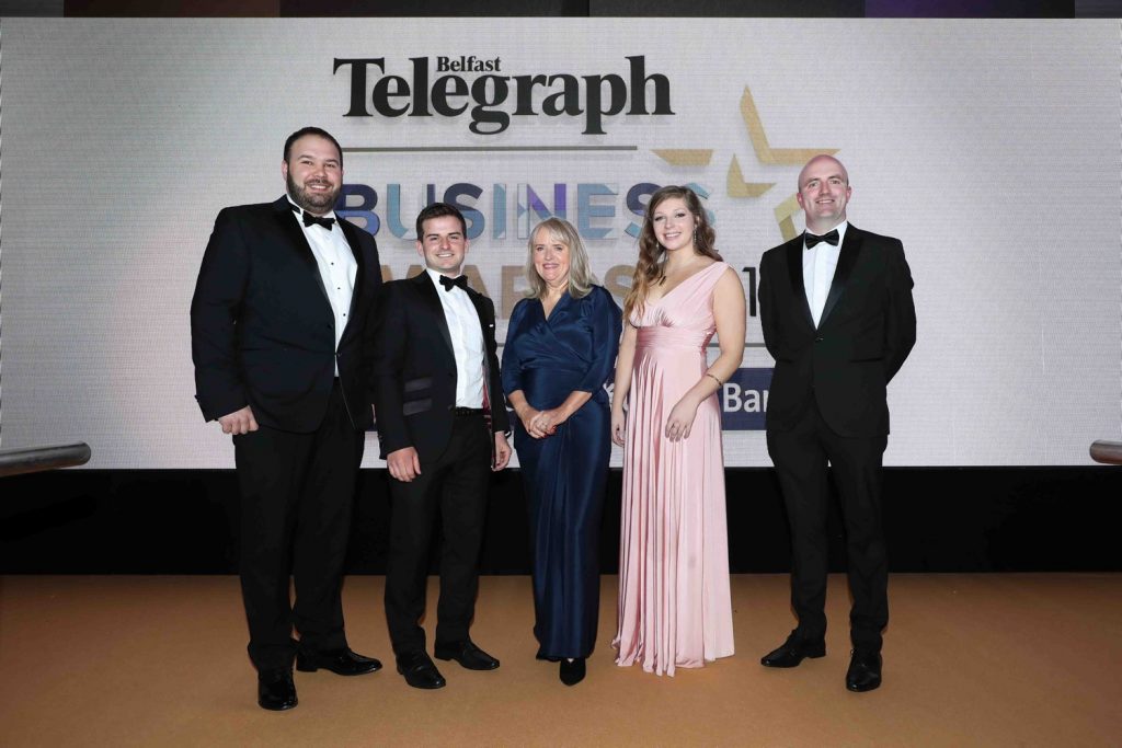 Paudie Fearon from Wibble at the Belfast Telegraph awards for 2019