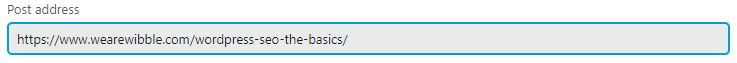 Image showing WordPress Post Address 