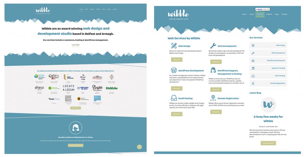 We Are Wibble Blog - Brand Refresh Part 2 - Website Redesign - Old website