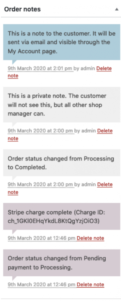 Managing Your Orders on WooCommerce order notes